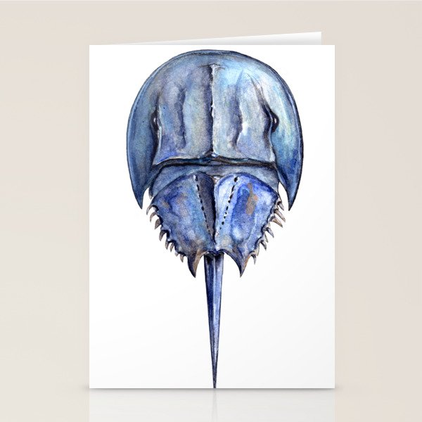 Blue Horseshoe Crab Stationery Card Gallery Image 2