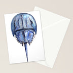 Blue Horseshoe Crab Stationery Card Gallery Image 2