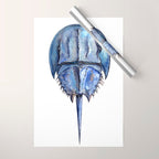 Blue Horseshoe Crab Wrapping Paper Gallery Image 1