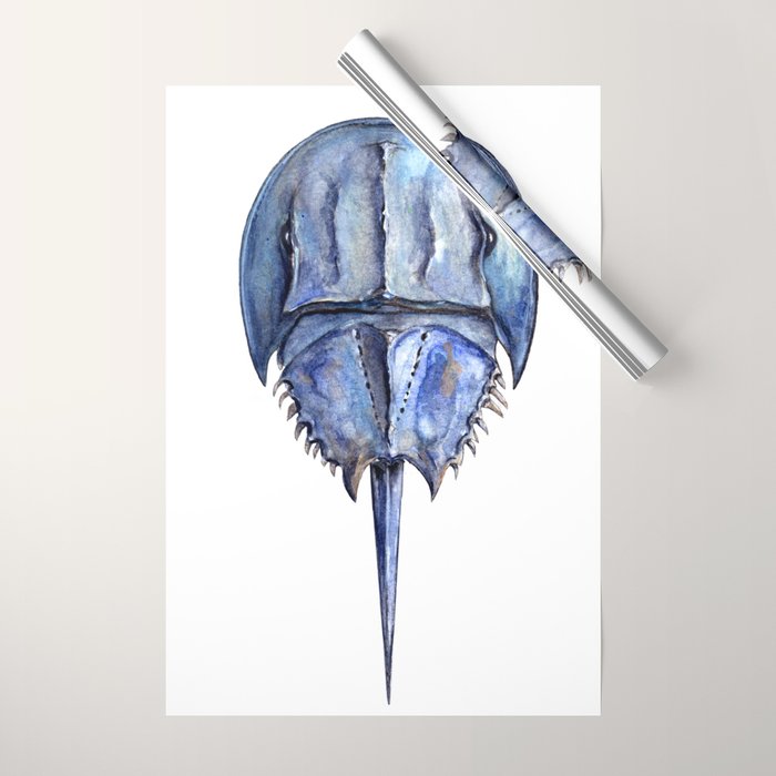 Blue Horseshoe Crab Wrapping Paper Gallery Image 1