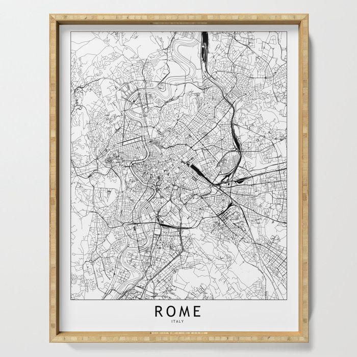 Rome White Map Serving Tray Gallery Image 1