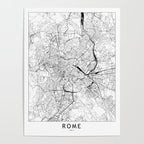 Rome White Map Poster Gallery Image 4