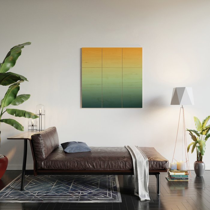 AUTUMN FOREST OMBRE COLORS ABSTRACT Wood Wall Art Gallery Image 2