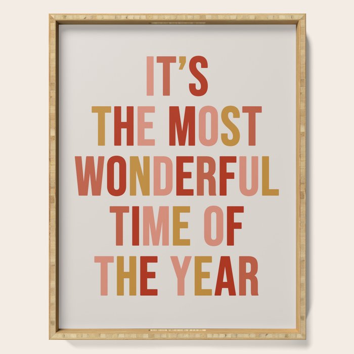 Most Wonderful Time Multi Colored Warm Serving Tray Gallery Image 1