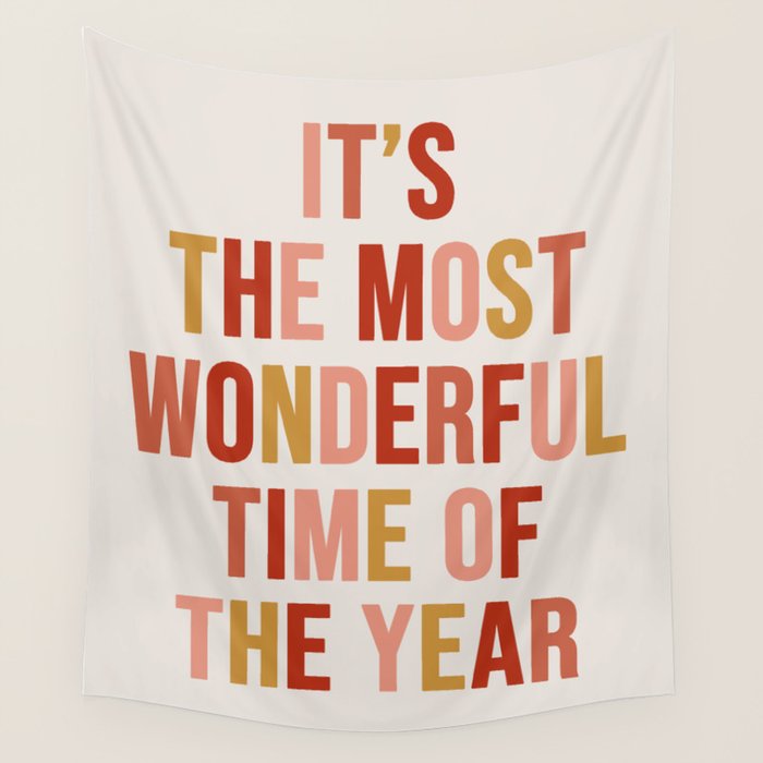Most Wonderful Time Multi Colored Warm Wall Tapestry Gallery Image 1