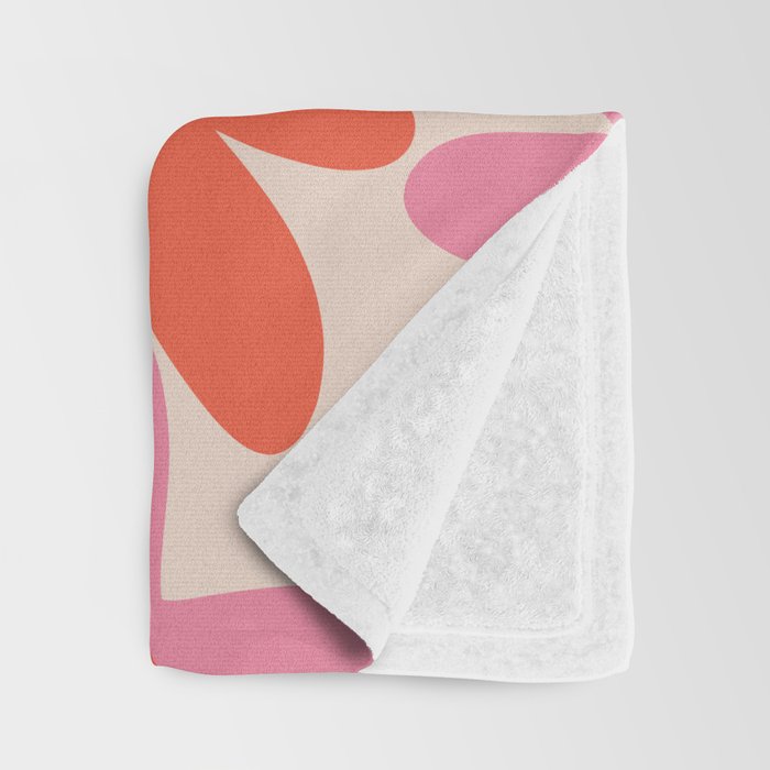 Daisy Time Retro Floral Pattern Pink Orange Throw Blanket Gallery Image 3