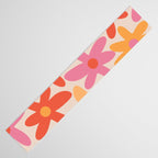 Daisy Time Retro Floral Pattern Pink Orange Table Runner Gallery Image 3