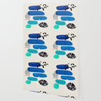 Fun Abstract Minimalist Mid Century Modern Colorful Shapes Marine Green Blue Ombre Watercolor Bubble Wallpaper Gallery Image 2