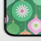 Happy Holidays Retro Ornaments - Multi-Pink on Green Laptop Sleeve Gallery Image 3