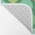 Happy Holidays Retro Ornaments - Multi-Pink on Green Bath Mat Gallery Image 2