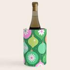 Happy Holidays Retro Ornaments - Multi-Pink on Green Wine Chiller Gallery Image 2