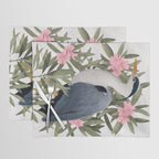 Gray heron and oleander plant - Placemat Gallery Image 1