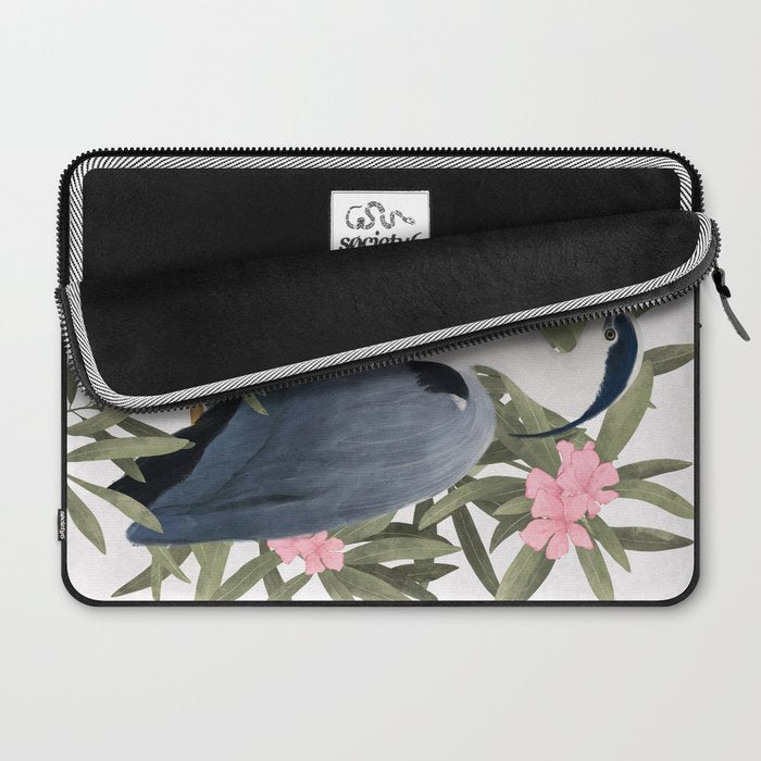 Gray heron and oleander plant - Laptop Sleeve Gallery Image 2