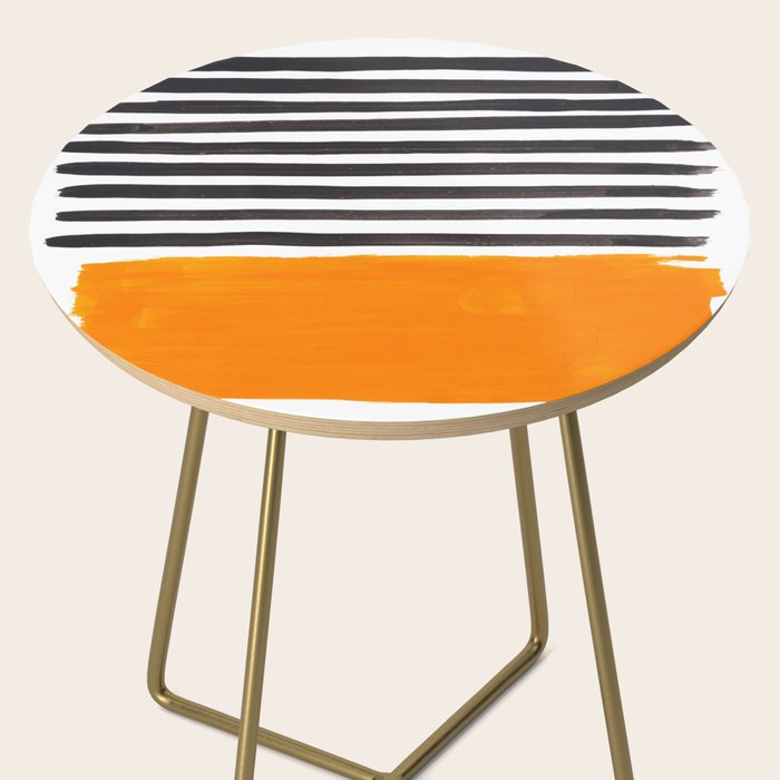 Minimalist Mid Century Mango Shade Black Lines Sunset Landscape Fun Side Table Gallery Image 2