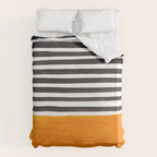 Minimalist Mid Century Mango Shade Black Lines Sunset Landscape Fun Duvet Cover Gallery Image 6