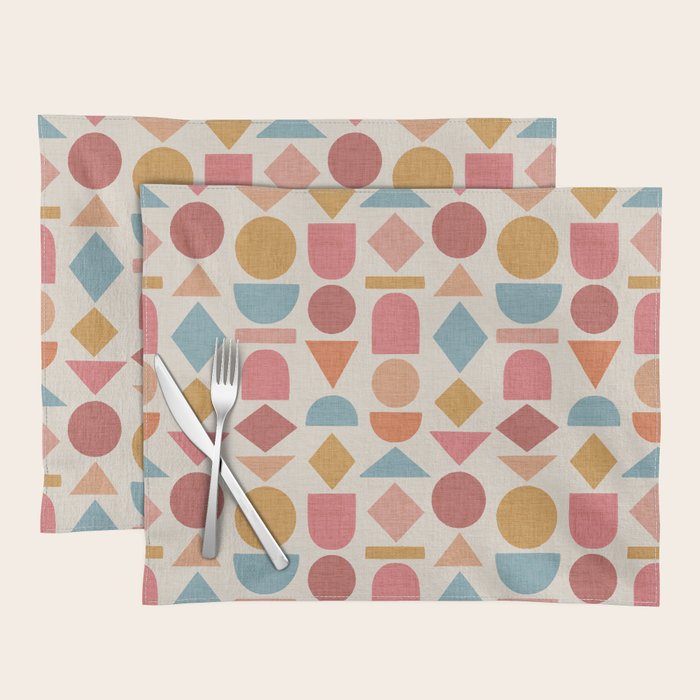 Geo Mod Shapes - Light Placemat Gallery Image 1