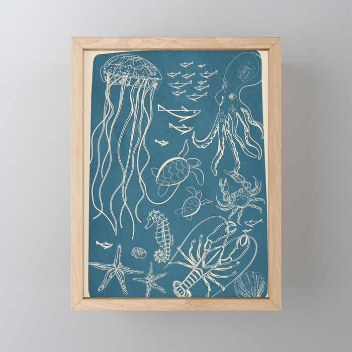 Minimal Sea Life 3 Mini Art Print Gallery Image 1