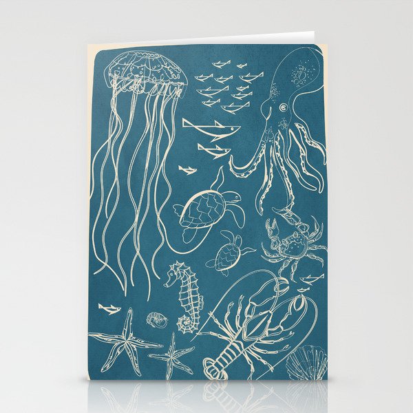 Minimal Sea Life 3 Stationery Card Gallery Image 2