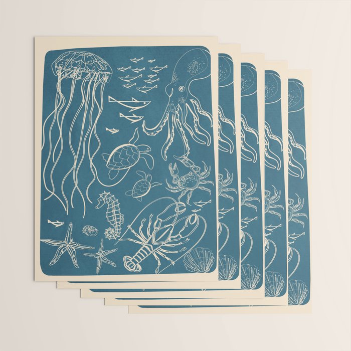 Minimal Sea Life 3 Wrapping Paper Gallery Image 3