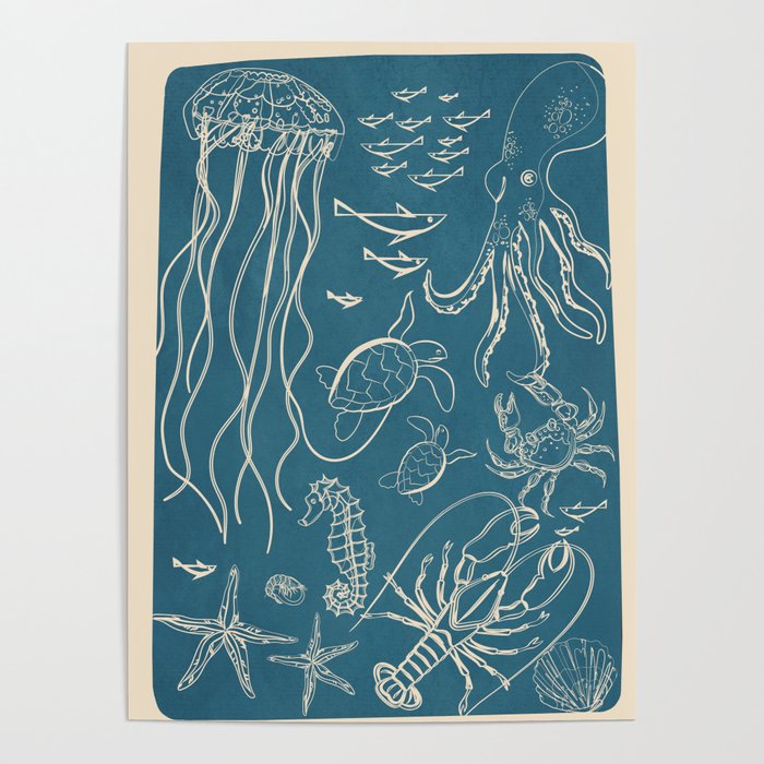 Minimal Sea Life 3 Poster Gallery Image 4