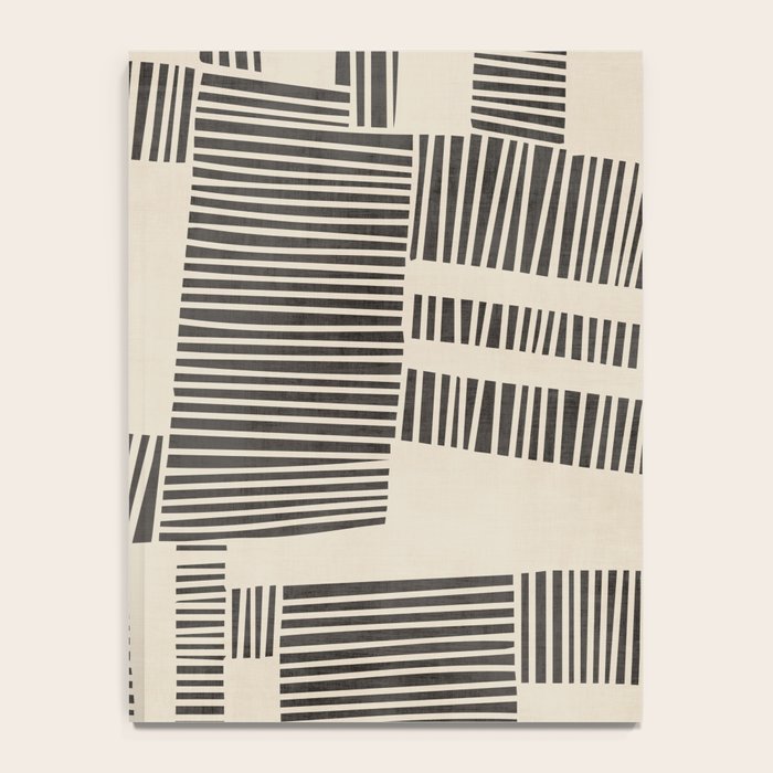 Abstract Digital Linocut Beige Black Art Notebook Gallery Image 4