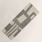Abstract Digital Linocut Beige Black Art Yoga Mat Gallery Image 1