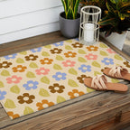 Retro Flower Vibe - Vintage Colors  Outdoor Rug Gallery Image 2