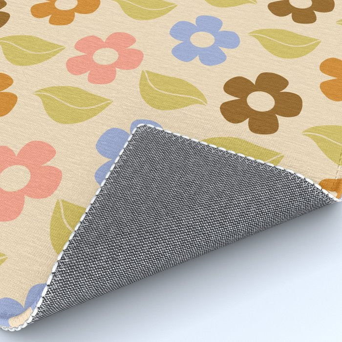 Retro Flower Vibe - Vintage Colors  Rug Gallery Image 4