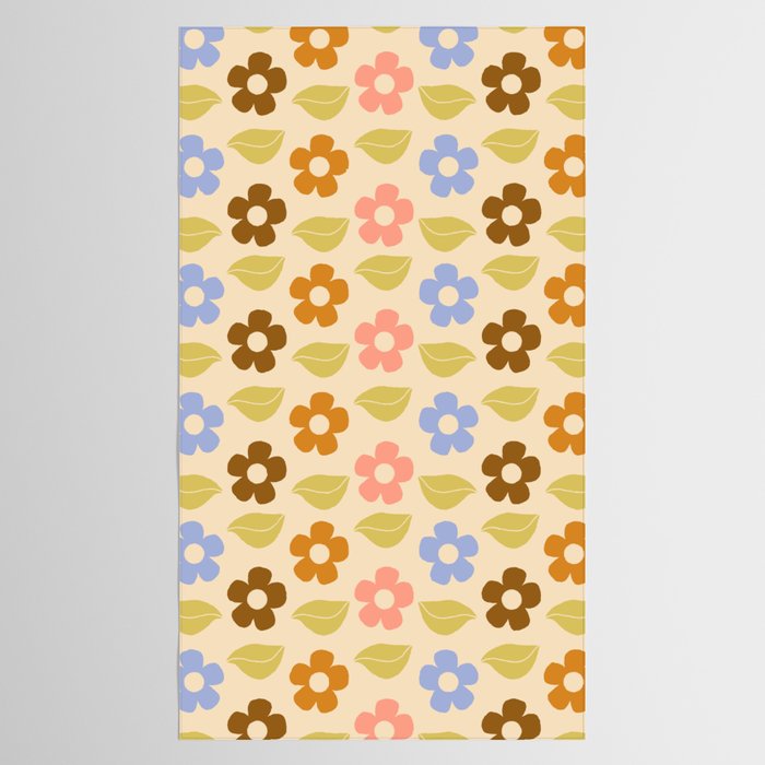 Retro Flower Vibe - Vintage Colors  Tablecloth Gallery Image 2
