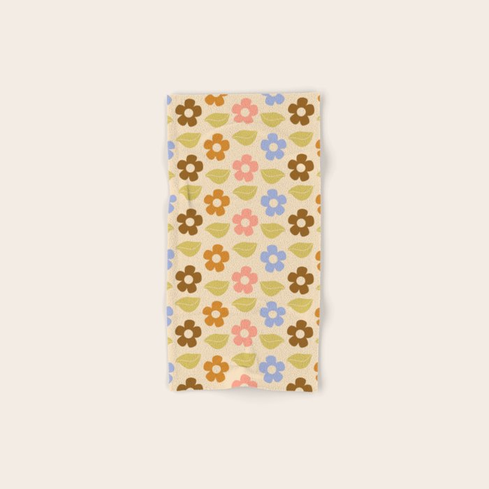 Retro Flower Vibe - Vintage Colors  Bath Towel Gallery Image 1