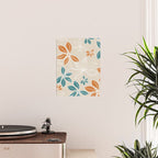 Modern, Minimal, Floral, Orange and Teal Poster Gallery Image 2