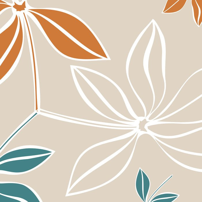 Modern, Minimal, Floral, Orange and Teal Coffee Mug Gallery Image 2