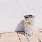 Modern, Minimal, Floral, Orange and Teal Travel Mug Gallery Image 4