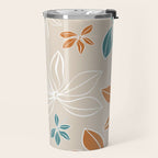 Modern, Minimal, Floral, Orange and Teal Travel Mug Gallery Image 2