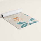 Modern, Minimal, Floral, Orange and Teal Yoga Mat Gallery Image 2