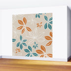 Modern, Minimal, Floral, Orange and Teal Wall Mural Gallery Image 2