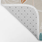 Modern, Minimal, Floral, Orange and Teal Bath Mat Gallery Image 2