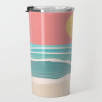 Crashing wave on sunny bay Travel Mug Gallery Image 3