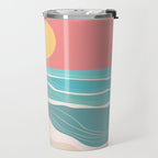 Crashing wave on sunny bay Travel Mug Gallery Image 2
