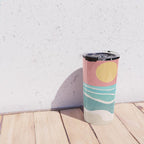 Crashing wave on sunny bay Travel Mug Gallery Image 4
