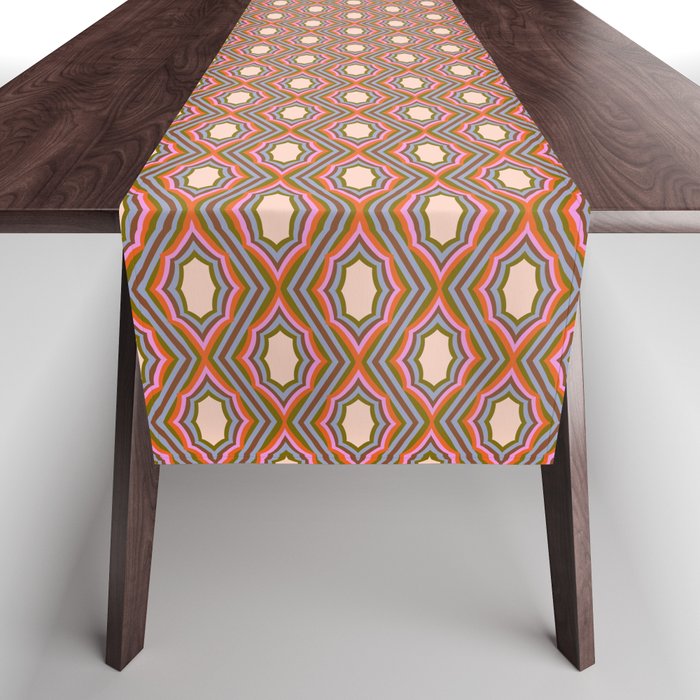 Disco Diamonds Retro Pattern Table Runner Gallery Image 1