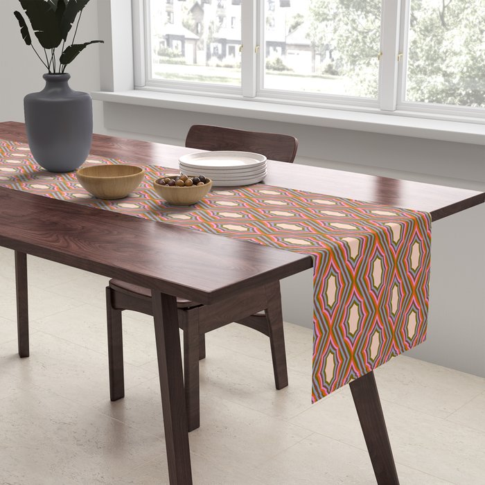 Disco Diamonds Retro Pattern Table Runner Gallery Image 2