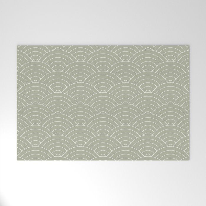 Waves (Linen Sage) Welcome Mat Gallery Image 1