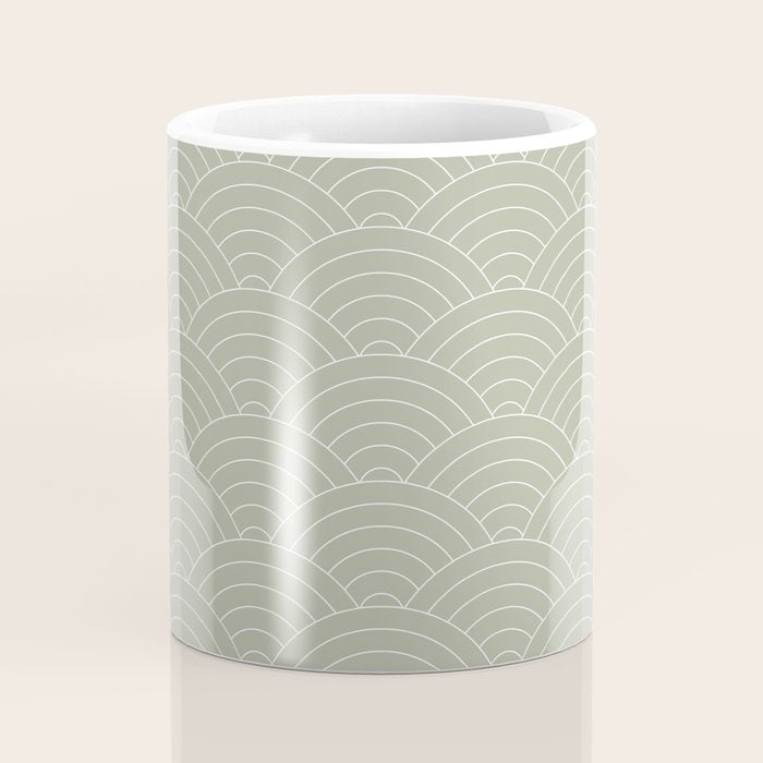 Waves (Linen Sage) Coffee Mug Gallery Image 4