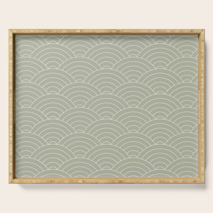 Waves (Linen Sage) Serving Tray Gallery Image 1