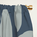 Daisy Time Retro Floral Pattern Neutral Blue Gray  Window Curtain Gallery Image 2