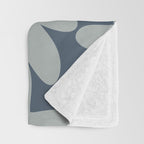 Daisy Time Retro Floral Pattern Neutral Blue Gray  Throw Blanket Gallery Image 3