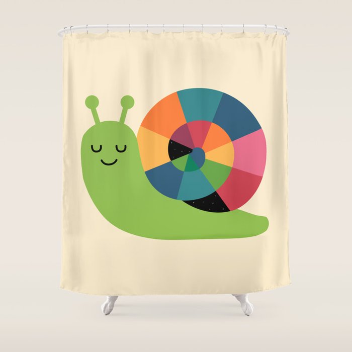 Snail Vibes Shower Curtain Gallery Image 1