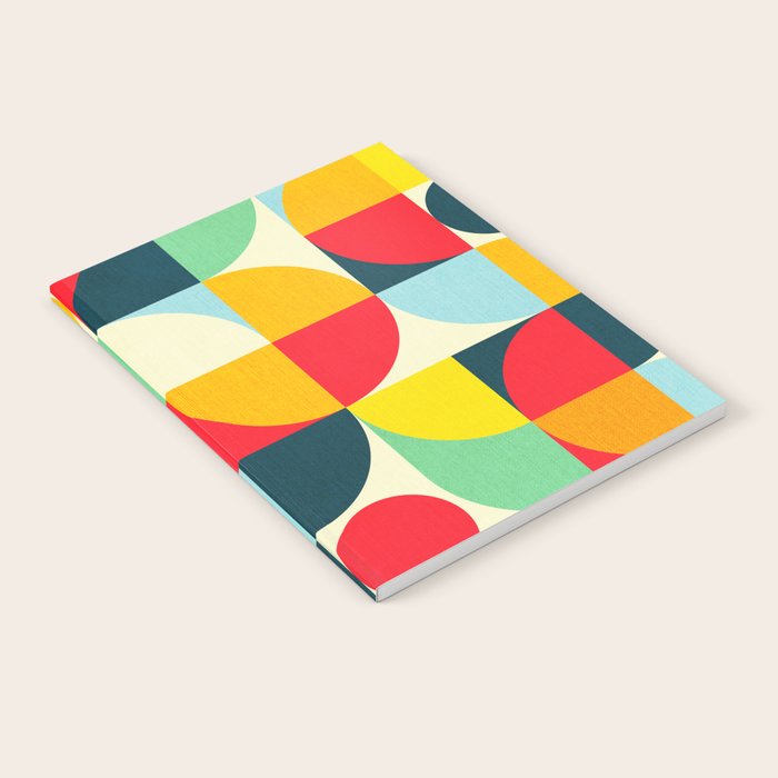 Mid Century Bauhaus Geometric Pattern Notebook Gallery Image 2