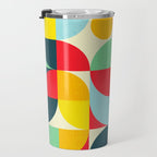 Mid Century Bauhaus Geometric Pattern Travel Mug Gallery Image 3